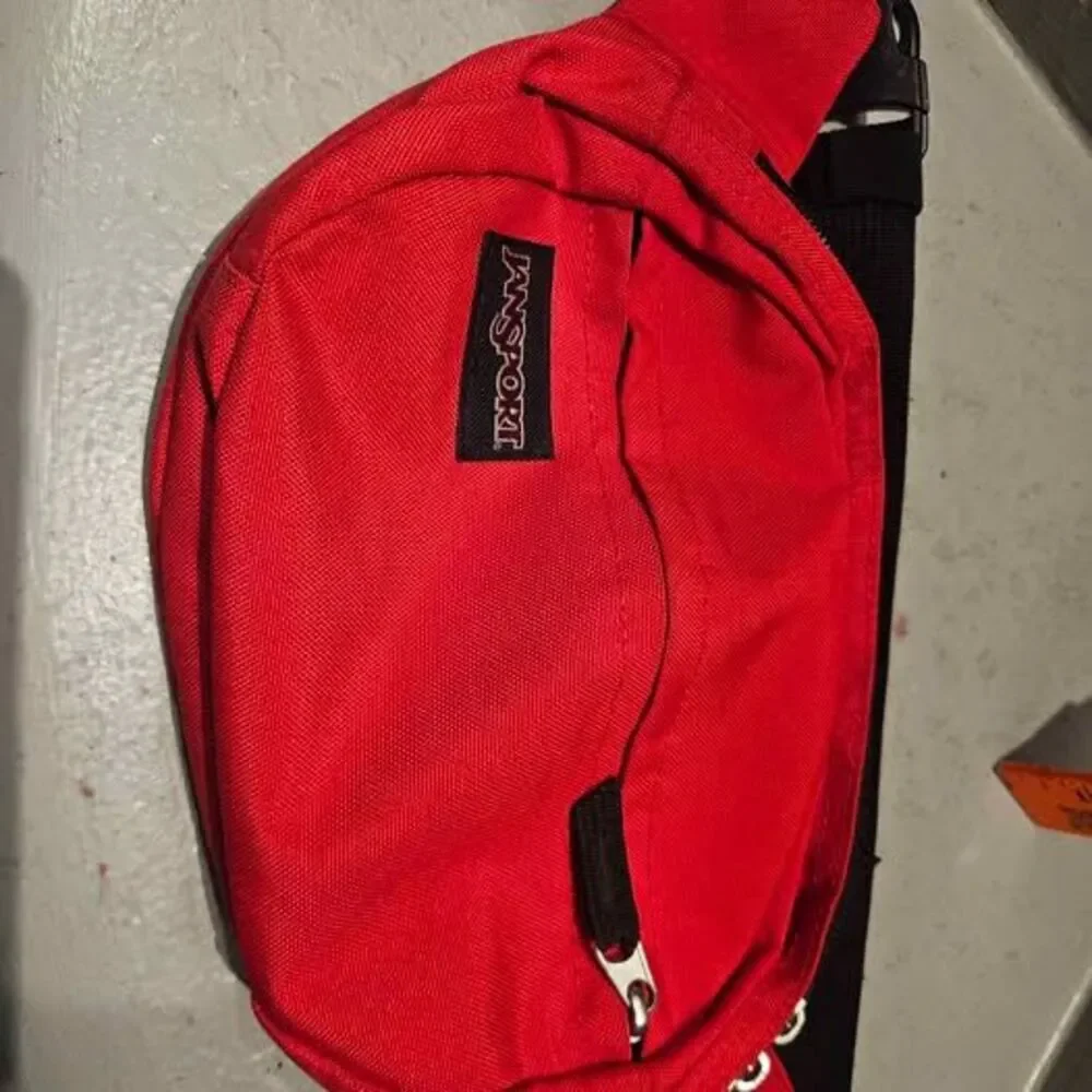 Jansport Red Canvas Fanny Pouch Belt Bag 10